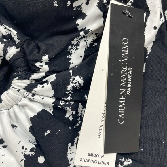 Carmen Marc Valvo Splash Printed O-Ring Swimsuit - Picture 7 of 10